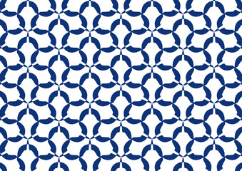 Fototapeta premium white and blue background abstract doodle art pattern seamless pattern with flowers