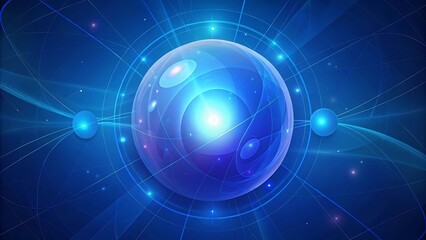 Fototapeta premium Abstract Blue Sphere with Glowing Lines
