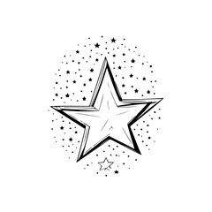 Star Icon hand draw black colour new year logo symbol perfect.