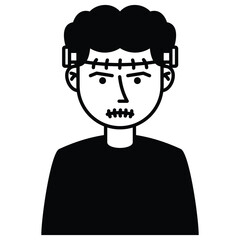 Halloween Zombie Avatar Outline