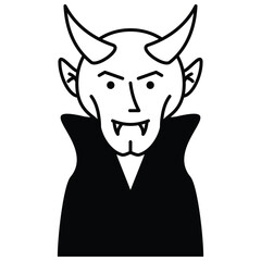 Halloween Devil Avatar Outline