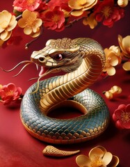 Obraz premium Chinese zodiac year of the snake, 2025