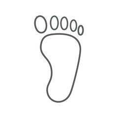 Footprint outline. Simple line drawing of a human footprint. Ideal for medical, healthcare, or foot care related projects.