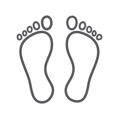 Footprint outline. Outline of two human footprints, symbolizing the concept of leaving a mark.