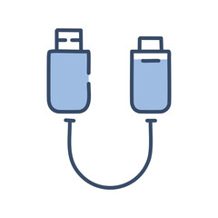 Usb cable connection. Illustration of a USB cable connecting two devices, representing data transfer and connectivity.