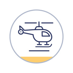 Helicopter icon. Simple line art illustration of a helicopter. Perfect for transportation, travel, and aviation projects.