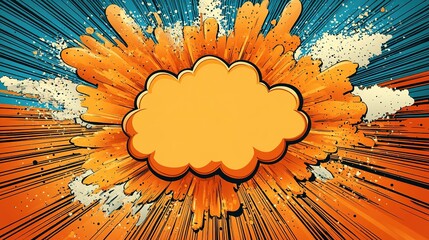 Comic Book Style Explosion with Speech Bubble