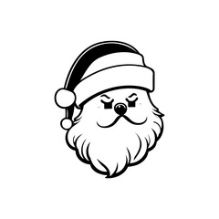 Santa claus Icon hand draw black colour christmas day logo symbol perfect.