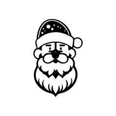 Santa claus Icon hand draw black colour christmas day logo symbol perfect.