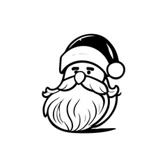 Santa claus Icon hand draw black colour christmas day logo symbol perfect.