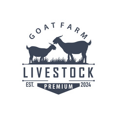 Cattle Farm Livestock Logo, Farm Garden Land Agriculture Retro Vintage Emblem Design