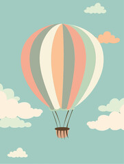 Colorful Hot Air Balloon Floating in the Sky