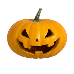 3D isolated Halloween Pumpkin with face cutout and transparent background