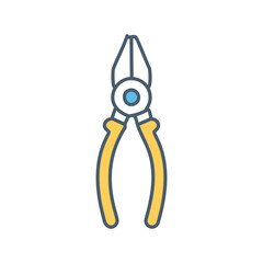 Pliers tool. Yellow pliers tool for DIY and repair tasks. Perfect for gripping, cutting, and bending.