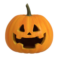 3D isolated Halloween Pumpkin with face cutout and transparent background