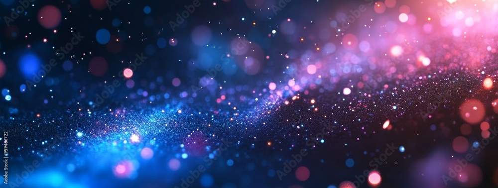 Canvas Prints abstract background with blue and pink bokeh lights.