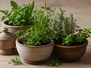 Fototapeta premium herbs in a pot