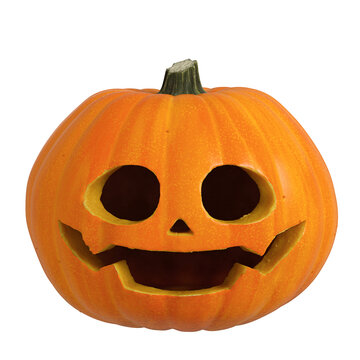 3D isolated Halloween Pumpkin with face cutout and transparent background