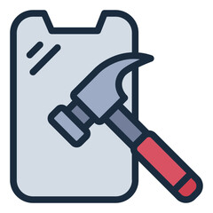 Tempered glass protection for phone screen icon.