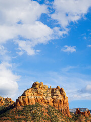 Arizona, Sedona, Red Rock Country. Camel Rock and Snoopy Rock, sandstone of the Schnebly Hill Formation