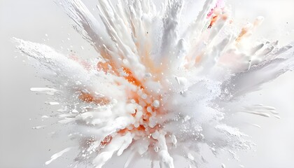 bright white paint color powder festival explosion burst isolated white background.