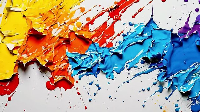 paint  splattered on a white background