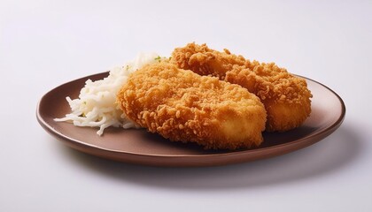 Tonkatsu with white background isolated