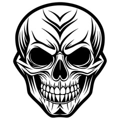 Halloween skull head vector illustration 