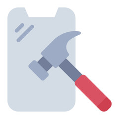 Tempered glass protection for phone screen icon.