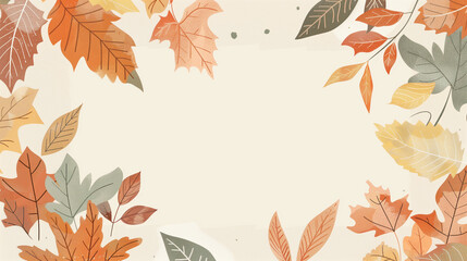 Autumn Leaves Border with Blank Space