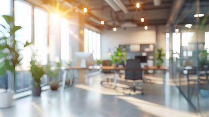 Modern Open-Plan Office with Sunlight