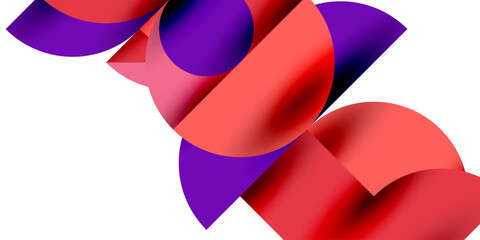 Tech minimal circular shapes geometric art. Vector modern circles