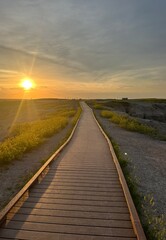 Sunset on the badland boardwalk