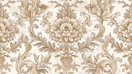 Fototapeta premium 07250736 225. A richly detailed vintage background featuring seamless repeating designs of Victorian-era patterns, with elaborate floral arrangements and ornate borders, in muted tones of cream,
