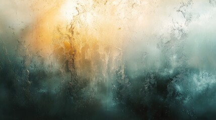 Obraz premium Abstract Frosted Window with Golden Light.