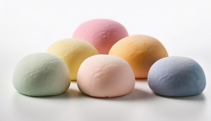 Colorfull mochi with white background isolated