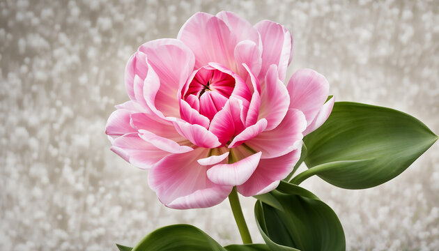 pink tulips white background 