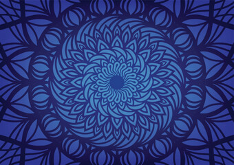 Luxury blue madala pattern modern geometric background