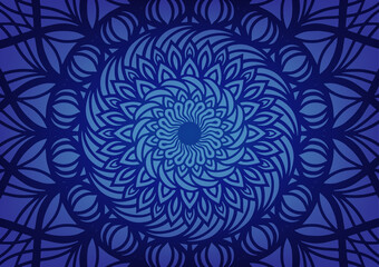 Luxury blue madala pattern modern geometric background