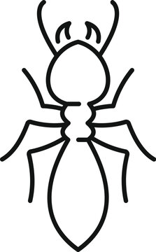 recommend clip art: Simple black and white line art of an ant crawling useful for biology or nature projects