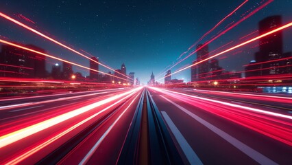 Fototapeta premium High-tech background with dynamic light trails and vibrant colors