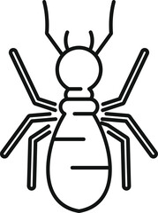 Simple termite icon in outline style, representing wood eating insects and pest control