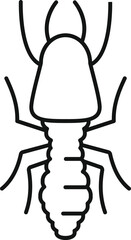 Simple line art vector illustration of a termite insect, good for logos or icons related to pest control