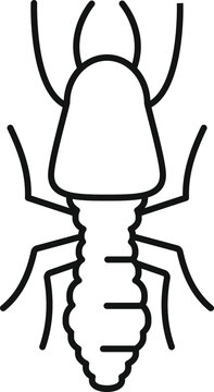 recommend clip art: Simple line art vector illustration of a termite insect, good for logos or icons related to pest control