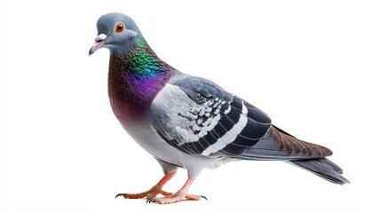 Fototapeta premium A vibrant and detailed image of a pigeon showcasing its colorful feathers and unique patterns, perfect for nature lovers.
