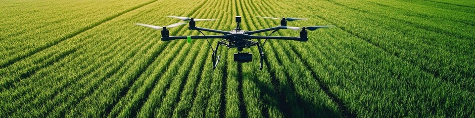 Precision Agriculture Revolution: AI-Powered Drones Nurturing Lush Green Fields. Cultural Inclusivity in Modern Farming, Freedom of Technological Innovation, and Sustainable Crop Care. End-of-Season S