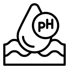 Icon of pH water testing, representing water quality control in aquaculture.