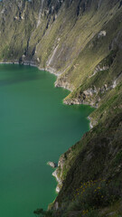 Obraz premium Quilotoa, a lake in a crater.