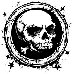 Obraz premium Skulls Pirate Coin Design Illustration.