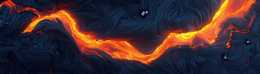 Lava waves with ripple effects, intense heat and flow, abstract background
